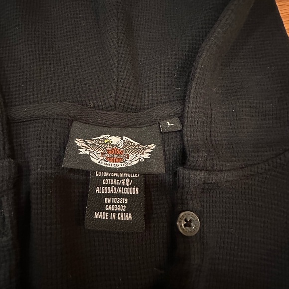 Harley Davidson Hooded Long Sleeve Buttoned V-Neck - Picture 4 of 10